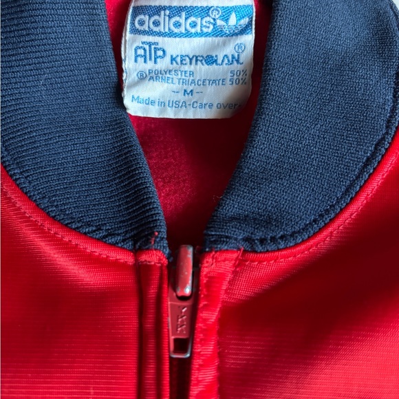 Vintage 80s Adidas ATP Tracksuit Set Size S/M Red Navy Jacket Pants Made in USA - Picture 4 of 9